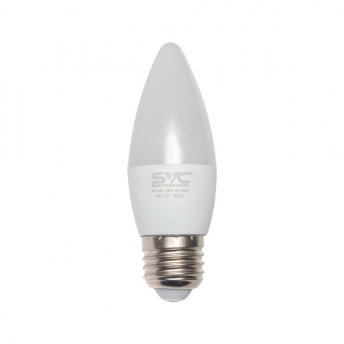 Эл. лампа светодиодная SVC LED C35-9W-E27-6500K, Холодный фото 2