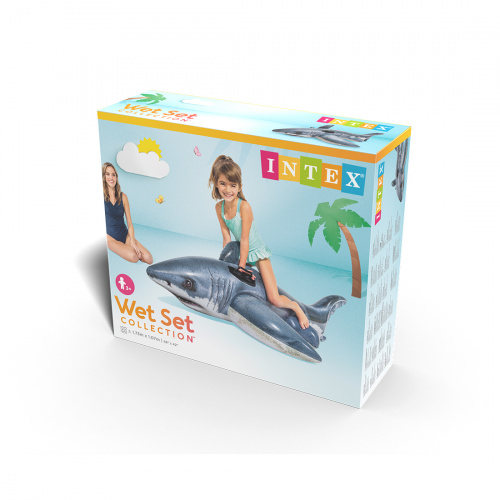 Надувная игрушка Intex 57525NP в форме акулы для плавания фото 4
