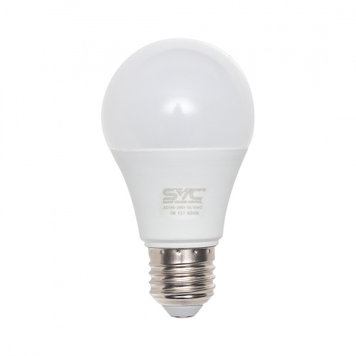 Эл. лампа светодиодная SVC LED A60-9W-E27-4200K, Нейтральный фото 2