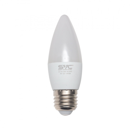 Эл. лампа светодиодная SVC LED C35-7W-E27-6500K, Холодный