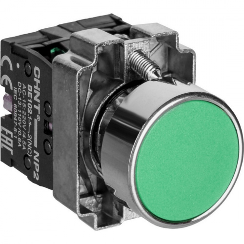 Кнопка управления CHINT NP2-BA35 без подсветки зеленая 1НЗ +1НО IP40 фото 2